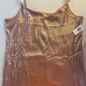 Torrid sz4 RoseGold /Pink Shimmer Tank Top NWT